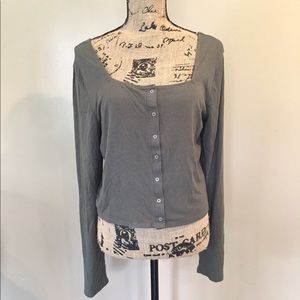 Green Button up blouse by Wild Fable Size Large